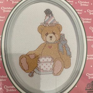 Teddy bear cross stitch kit. NEW